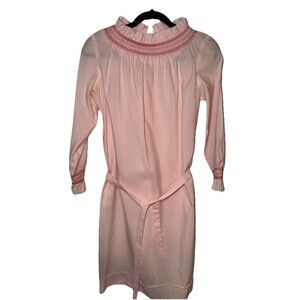 Vintage 60s Retro Mod Babydoll Smock Mini Dress Pink Belted No Tags Small/Med
